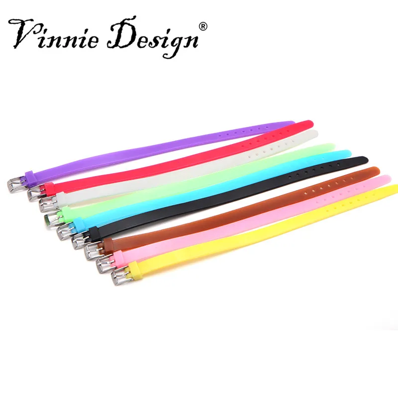 

Vinnie Design Jewelry Silicone Bracelet Rubber Hand Charm Bracelets Personalized Wrap Bracelet Fit for 8mm Slide Charms
