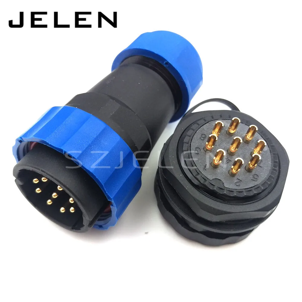 

SD28TP-ZM, waterproof 9 pin connectors ,IP67, wire connectors, screw connection waterproof connectors, Panel Mount Connectors