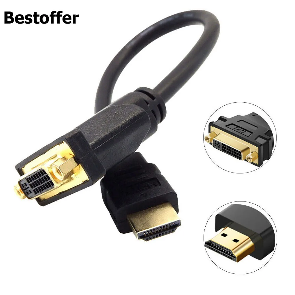 HDMI папа к DVI 24 + 5 I Кабель адаптер M F конвертер для LCD DVD HDTV XBOX PS3 дропшиппинг|Кабели