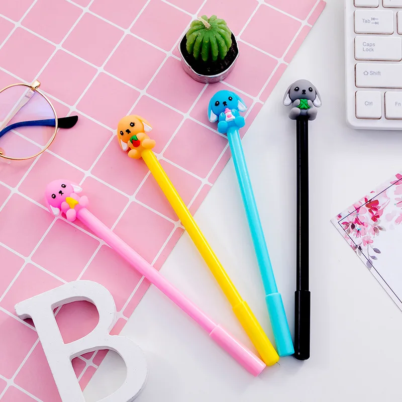 

2 pcs/lot Dog gel pen Cute Animal 0.5mm black ink Signature pens office school writing supplies Stationery Promotional gift