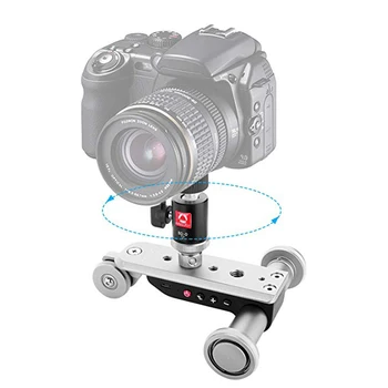 

PPL-06S Mini Aluminium Alloy Motorized Electric Track Slider Motor Dolly Truck 3-Wheel Car for Camera Camcorder