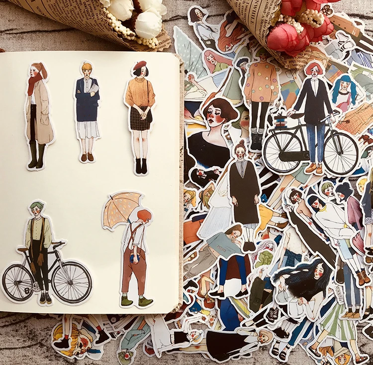 280pcs Cute kawaii self-made Pretty girls scrapbooking Stickers /Decorative Sticker /notebook diary welt DIY Craft Photo Albums