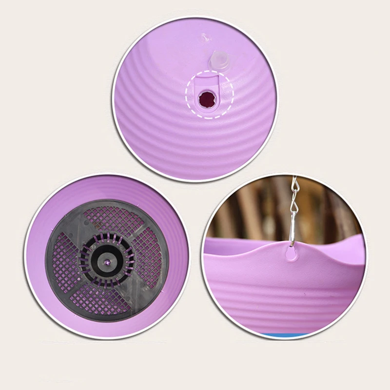Round Hanging Flowers Basket For Chain Planter Artificial Hanging Pots Plant Garden Decor Indoor Outdoor Balcony Home Planter