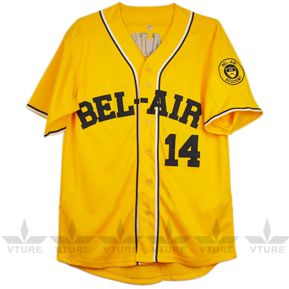 

2017 VTURE BEL-AIR 14 Baseball Jersey Includes Patch Stitched Sewn-Yellow