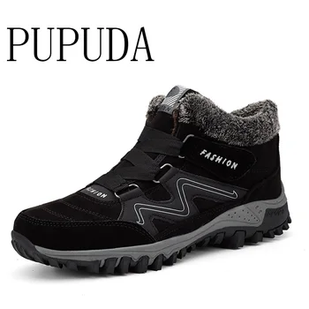 

PUPUDA Winter Couple Shoes Comfy Men Boots Ankle Boots For Women Snow Boots Classic Outdoor Hiking Shoes Male Mountain Climbing