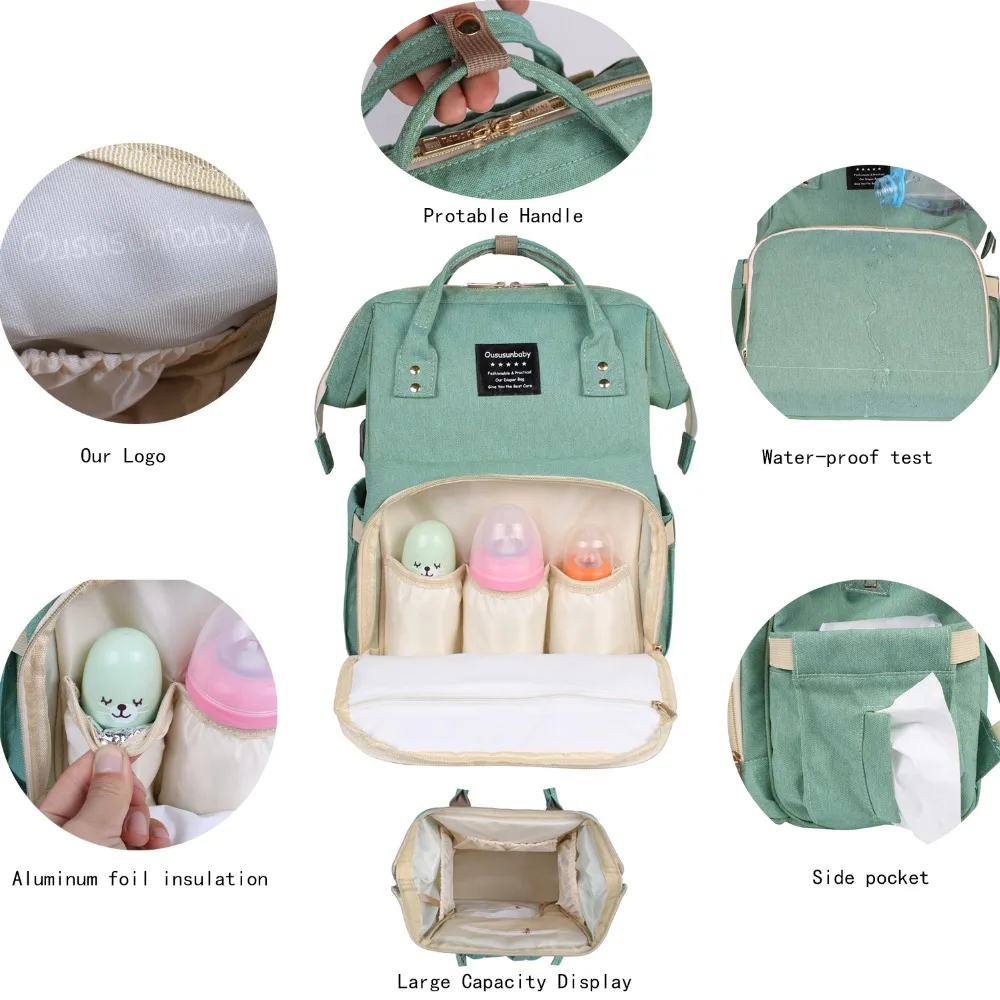 Модная сумка для подгузников Мумия материнства пеленки мешок большой Ёмкость детские пеленки рюкзаки, сумки для путешествий для мамы