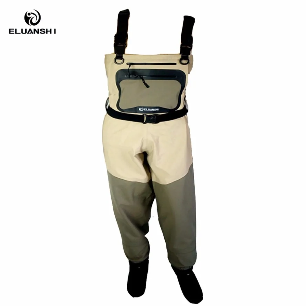 Image Light Weight Feather Fly Fishing Waders chest Additional Durability In suit breathable Fishing chest Breathable overalls boots