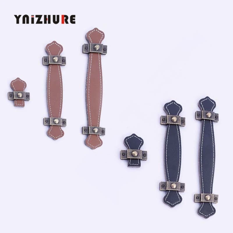 Современные кожаные ручки ящика дверные шкафа простой кухонный шкаф выдвижные