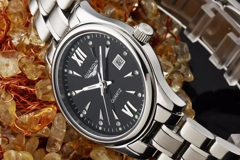 Роскошные брендовые оригинальные часы GUANQIN женские модные роскошные часы GUANQIN кварцевые часы водонепроницаемые женские наручные часы