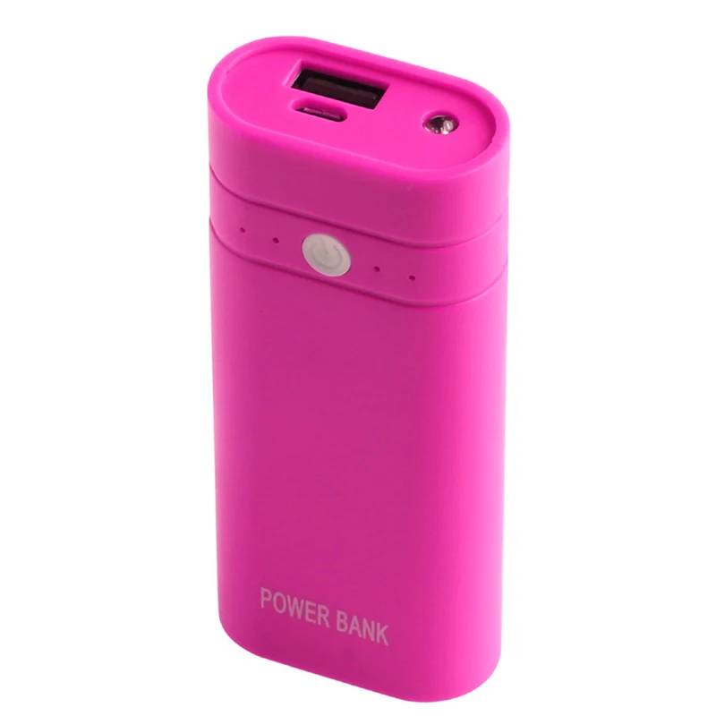 Hot Pink OOTDTY Портативный 2x18650 батарея DIY коробка зарядное устройство 5V USB power Bank чехол комплект для мобильного телефона - Цвет: Hot Pink