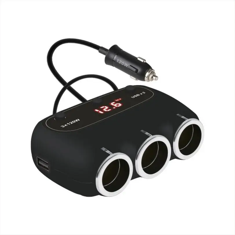 2 USB 3 Way с переключателем 2.4A+ розетка для автомобильного прикуривателя Разветвитель концентратор адаптер питания 12 V-24 V 120W разветвитель зарядного устройства для автомобильного телефона - Тип штекера: Япония (JP)