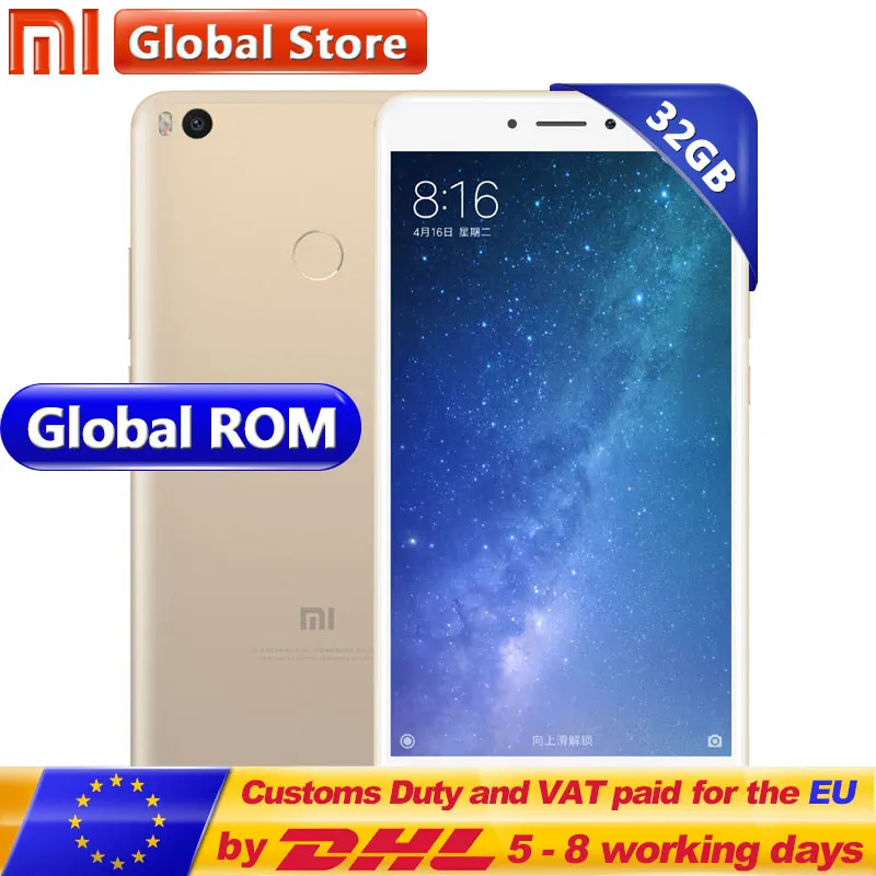 Оригинальный Xiaomi Mi Max 2 Max2 4 ГБ 32 Snapdragon S625 Octa Core мобильный телефон 6 44 дюймов 1920*1080 5300