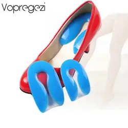 Vopregezi 2 пары силиконовые пятки колодки U Форма Стельки ортопедические для каблуки Поддержка противоскользящие Для женщин на высоком