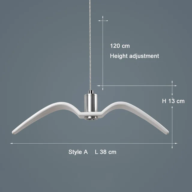Светодиодный светильник в современном стиле, креативная люстра, индивидуальная люстра в виде чайки, лампа для чердака/бара/столовой, подвесное украшение для дома, дизайн - Цвет абажура: model A