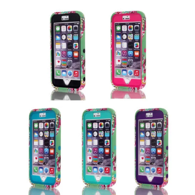 cashew flower water/dirt/shockproof mobile phone Hybrid Hard Plastic case for iphone6 5.5inches Pc + silicon phone-case/ shell |