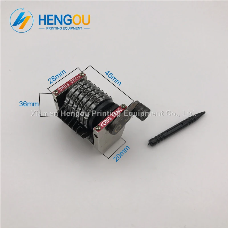

2 Pieces Hengoucn Printing Machine Parts Numbering Machine with 6 Digits Horizontal Jump Mode 098765...