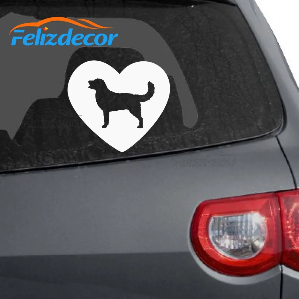 

Heart Golden Retriever Dog Animal Car Stickers waterproof decals Car Styling Accessories Window Decor Black/white CL008