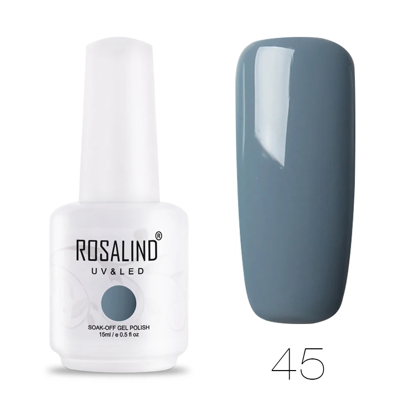 ROSALIND Гель-лак для ногтей 15 мл 31-58 цветов гель-лаки для ногтей для дизайна ногтей предназначен для замачивания полуосновы белая УФ лампа Гель-лак - Цвет: 45