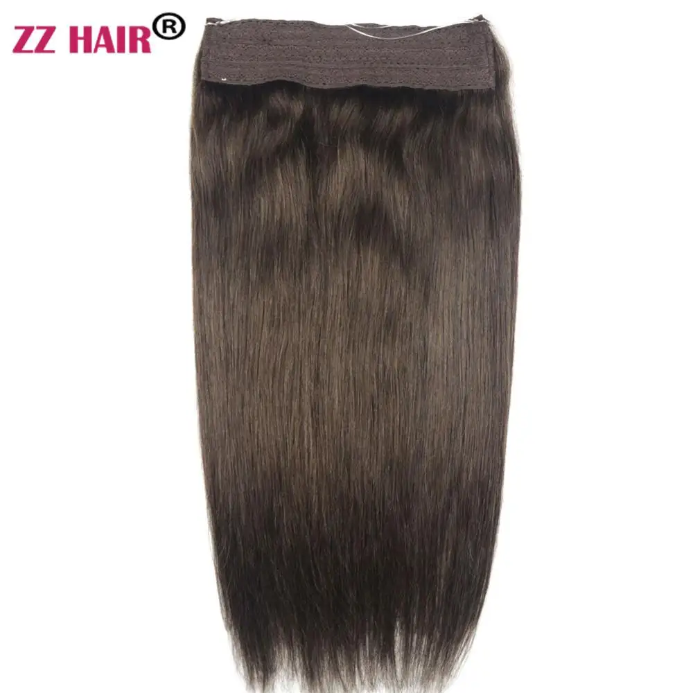 ZZHAIR 70 г 1"-20" Искусственные волосы одинаковой направленности Сияющие волосы флип в человеческих волос для наращивания один кусок набор рыбий линии