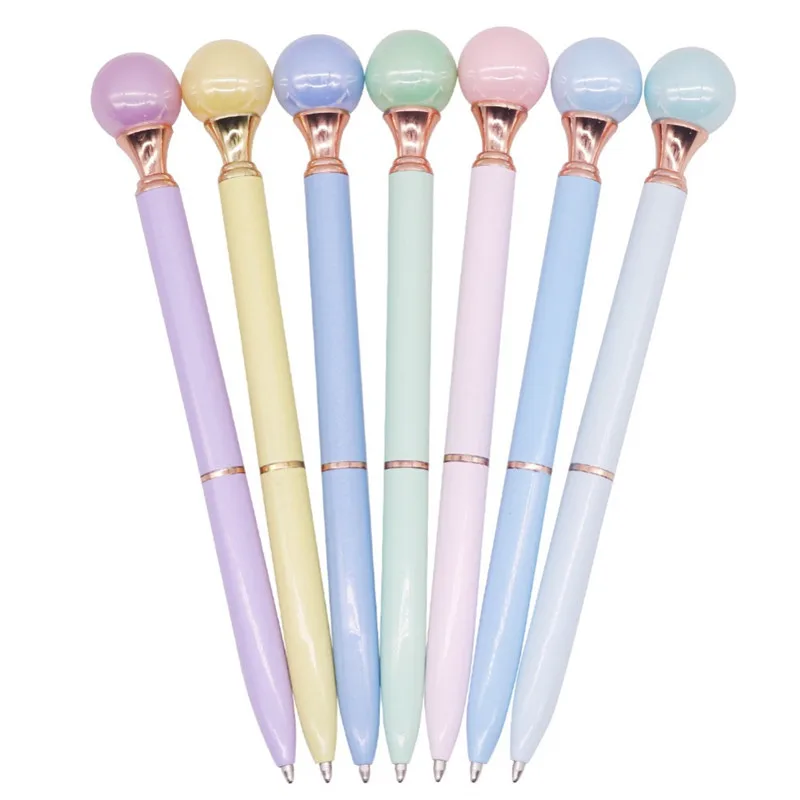 

42 pcs Big pearl Metal Ballpoint pen Creative Cute Ballpoint pen Tip thickness 0.7mm For Student Office Business Gifts Girl gift