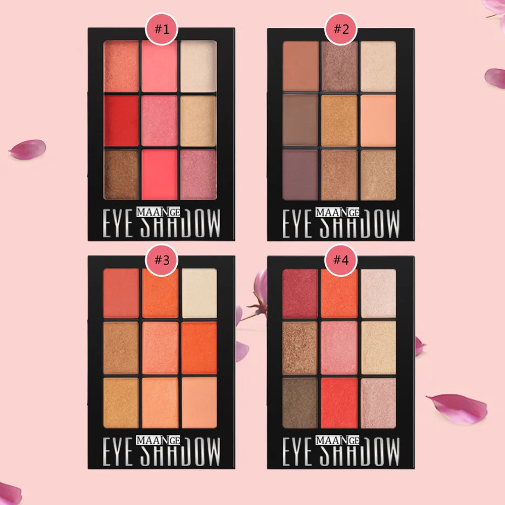 9 Color Cosmetic Matte Eyeshadow Cream Makeup Palette Shimmer Set Brush G620 |
