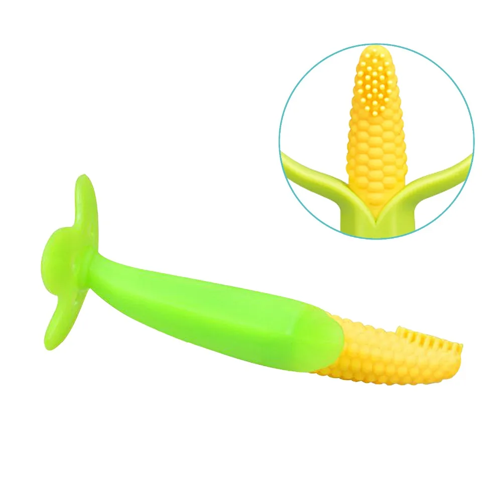 High Quality Silicone Toothbrush And Environmentally Safe Baby Teether Care Animal Teething Kids Corn Teether Children Chewing