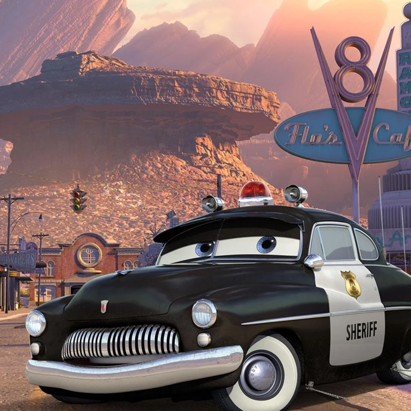 Disney Pixar Cars Lightning Sheriff Police Mattel Metall 1/55 Vitrine unbespielt 