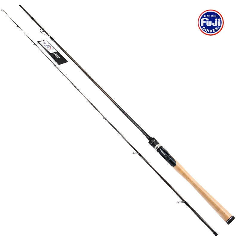 TSURINOYA Carbon Spinning Rod 6.4'/ 1.95M L Action Lightweight Bass Fishing Rod Soft Worm Rods Elite 652LS with Cork Handle