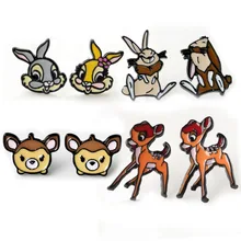 Bambi кролики аниме Сережка с героями мультфильмов милые серьги-гвоздики с животными для женщин девочек детские ювелирные изделия Рождественские новые подарки
