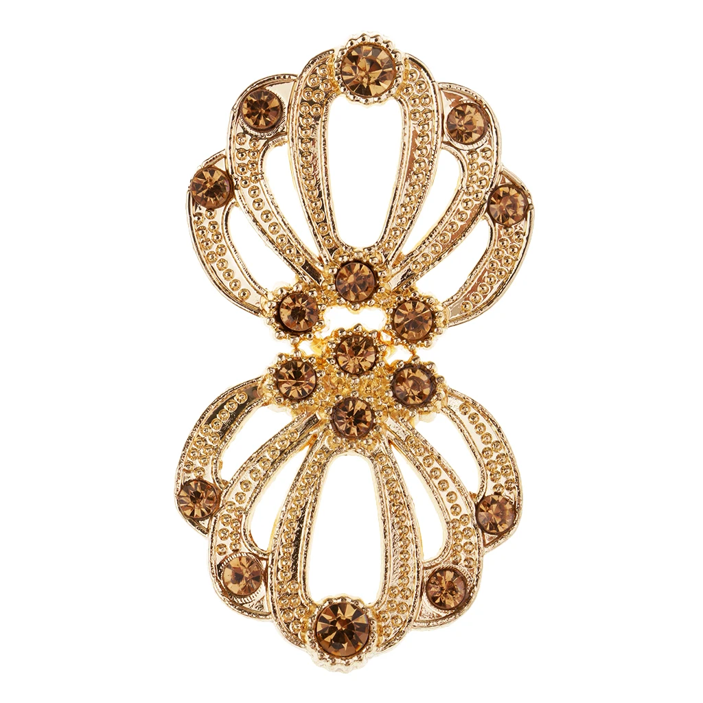 Gold 1 Set Vintage Crystal Rhinestone Wedding Closure Hook Eye& Clasp Sew On Buttons - Цвет: Gold