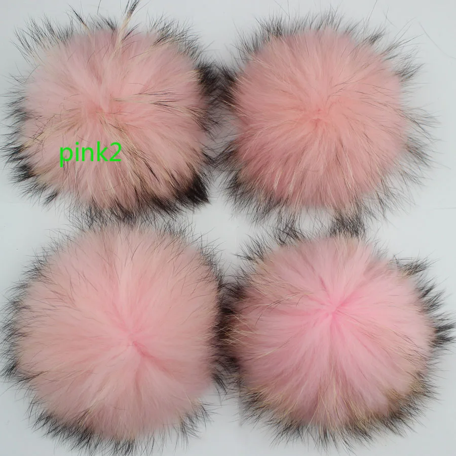 pink2 20 шт./лот DIY 15 см помпоны из натурального меха енота меховые шарики для вязаных шапок брелок и шарфы обувь помпон из натурального меха - Цвет: pink2