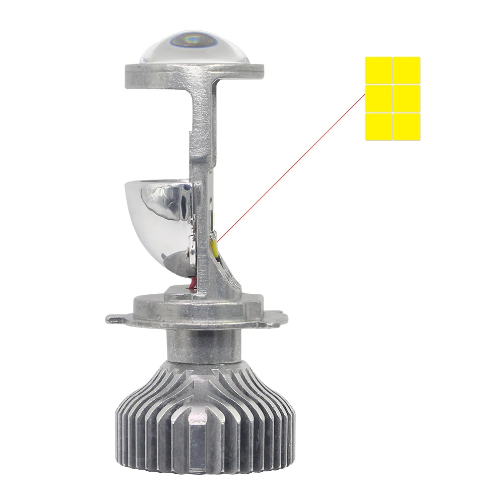 Mengrenfang 2 шт. H4 LED Hi Lo мини проектор Объектив фара для автомобиля с рисунком дальнего