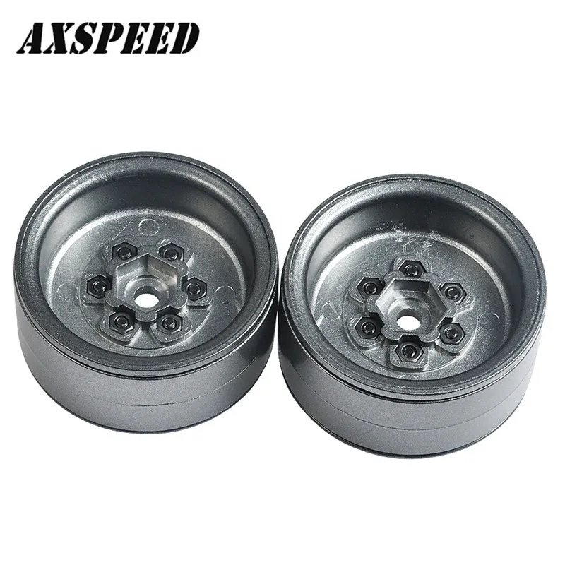 1/4/5pcs Heavy Duty Alloy 1.9 Beadlock Wheel Rims for RC TRX-4 Axial SCX10 D90 gray