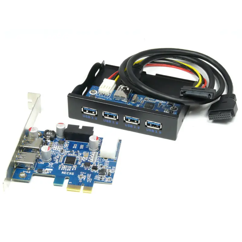 PCI e USB 3 0 адаптер карта управления с 20 контактами + 5 дюйма дюймовый 4 портовый