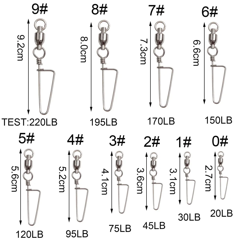 Легко ловить 20 шт белый латунный шарикоподшипник рыболовный поворотный с нержавеющая сталь оснастка Coastlock для рыболовных разъемов снасти