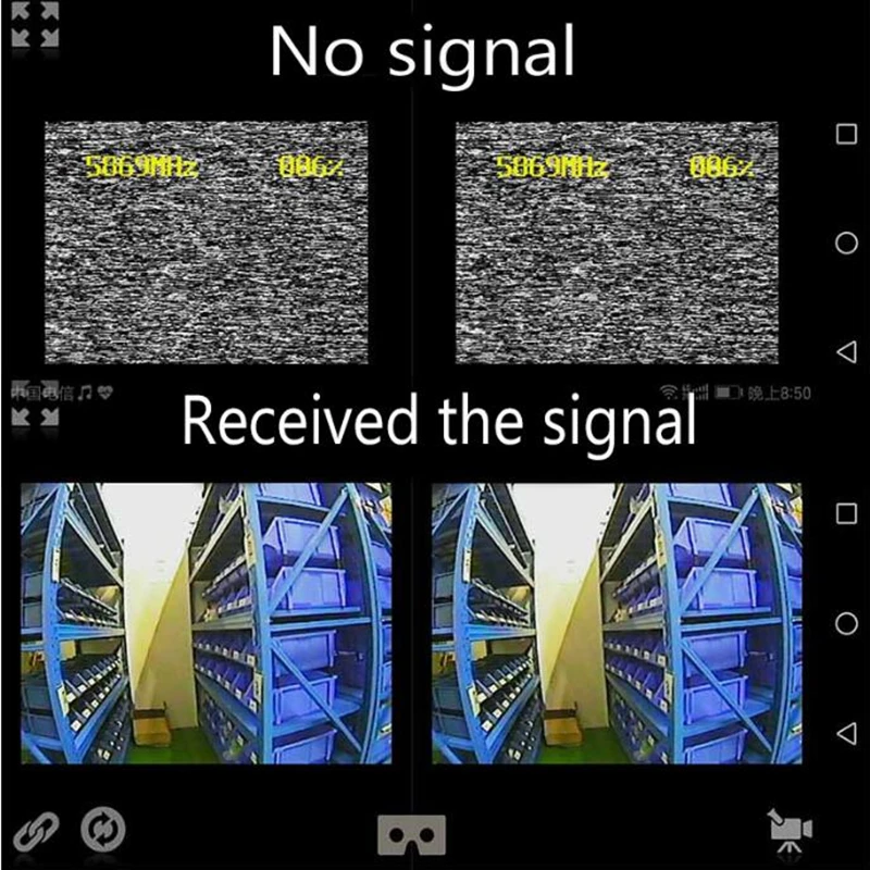 Готов к использованию 5,8G FPV приемник UVC видео нисходящий OTG VR Android телефон+ видео 200/600 мВт Передатчик TS5823+ CMOS 1000TVL камера