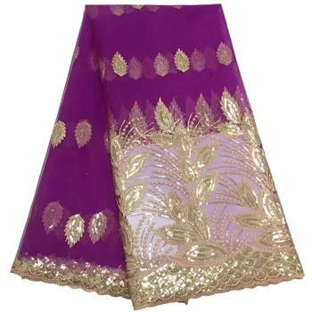 

Latest Style African Lace Fabric 2019 High Quality Lace Fashion French Lace Fabric Tulle Nigerian Sequin Lace Fabrics