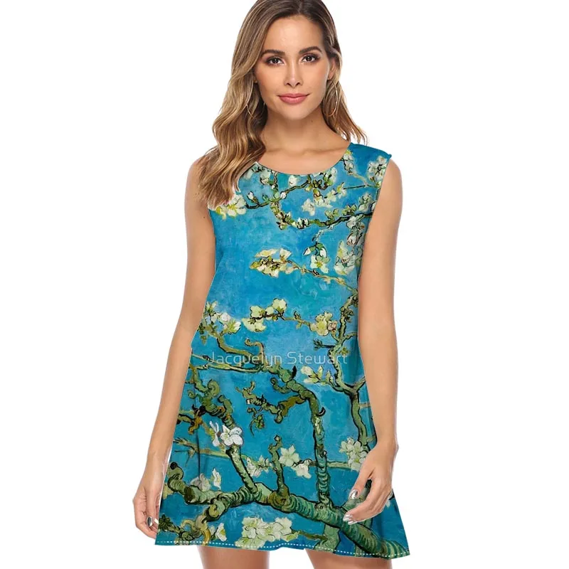 

Almond Blossom 2019 Women Dress Fashion Sleeveless Short Mini Party Dresses Robe Vintage Summer Boho Style Beach Dress Vestidos