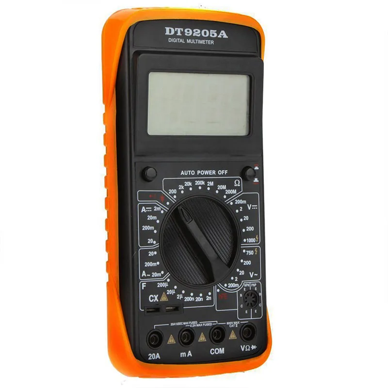

DT9205A Digital Multimeter LCD AC/DC Ammeter Resistance Capacitance Transistor Tester Diagnostic-tool