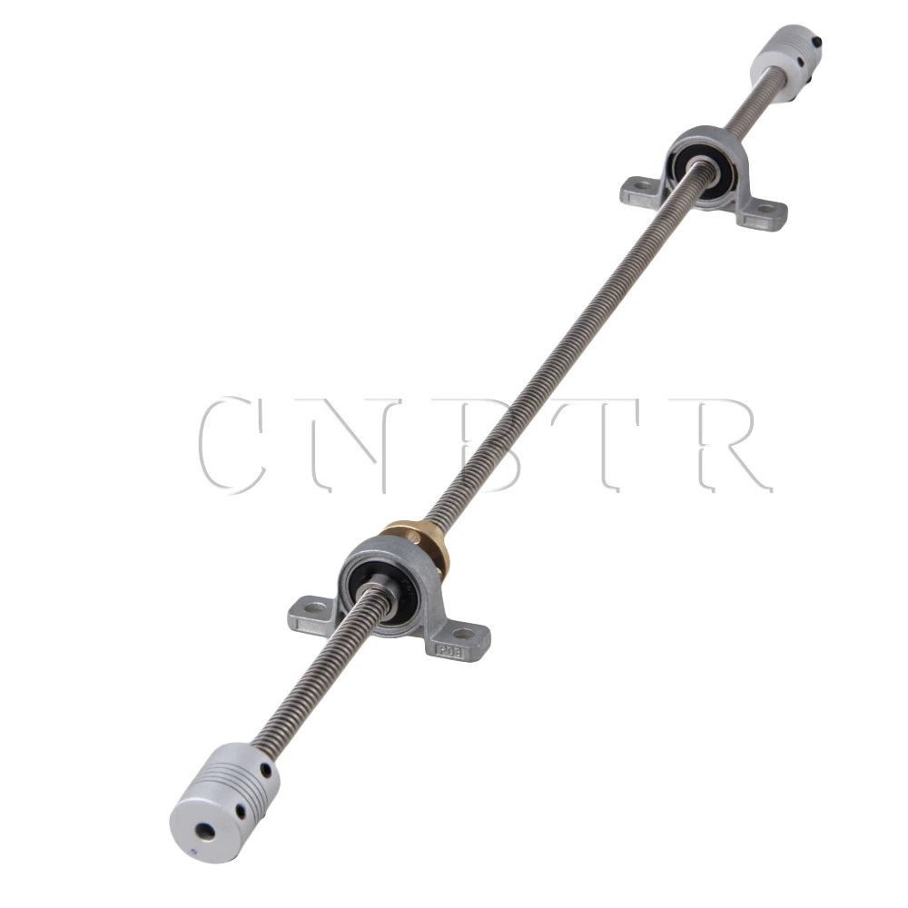 

CNBTR Horizontal 450mm 8mm Lead Screw Shaft Coupling Bearing Pillow Block Set
