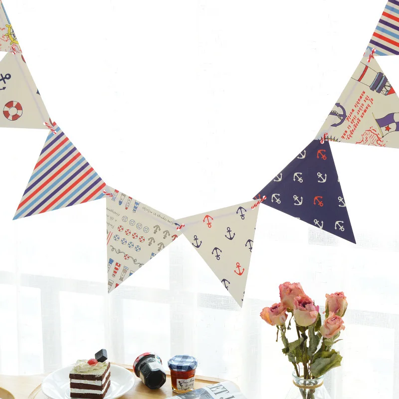 

1.8m Anchor Marine String Banner DIY Paper Garland Flag Baby Shower Bunting Banner Wedding Home Decoration Party Supplies