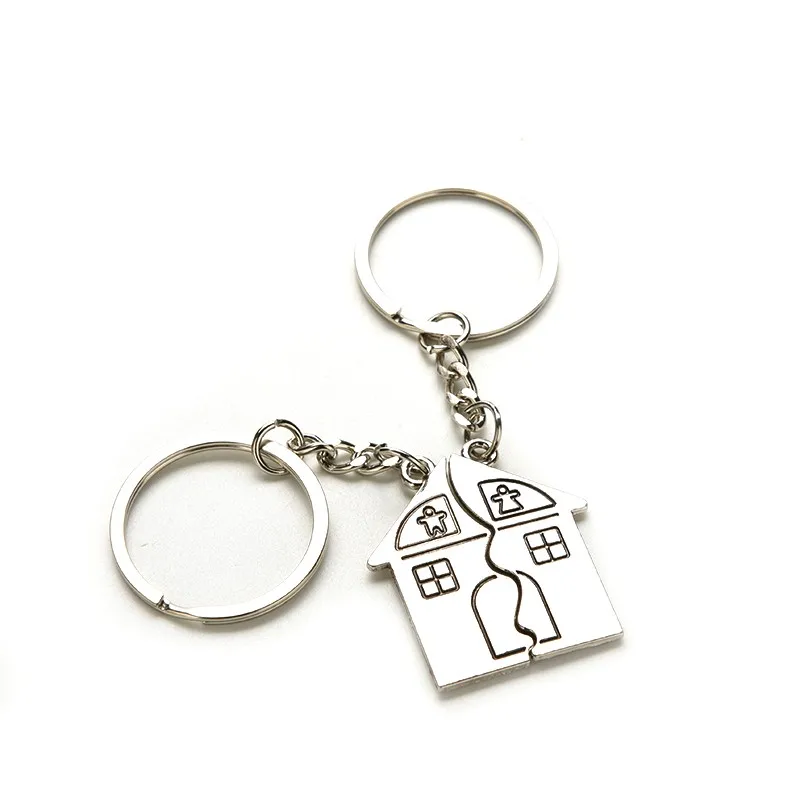 1 Pair Couple Heart shaped Keychain Keyring Keyfob Ring Valentine's Day Romantic Gift|Брелоки| |