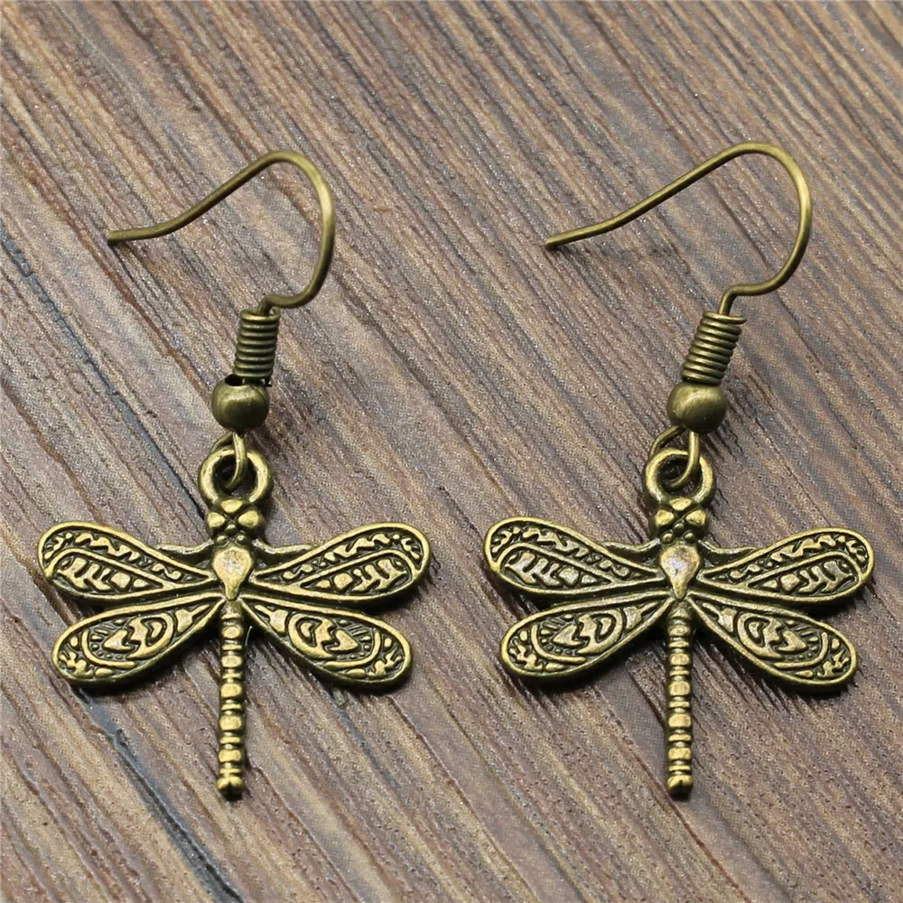 

Women Fashion Earrings Dangle Earrings 21x19mm Dragonfly Drop Earrings For Women Jewelry