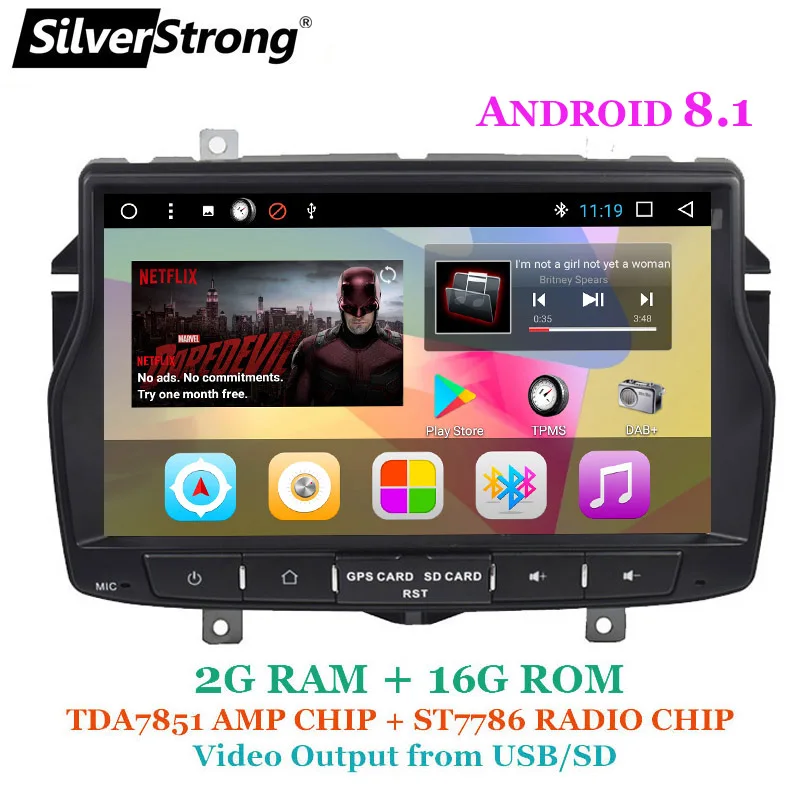 SilverStrong 8 дюймов 1Din Android8.1 автомобильное радио DVD для LADA Веста русский язык Navitel ОС
