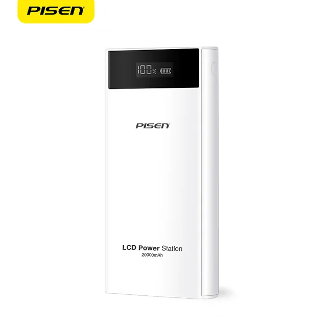 Pisen ЖК Банк Силы 20000 мАч High Capacity Портативное Зарядное Устройство Универсальный Smart Dual USB 2A Внешнее Зарядное Резервного Копирования Пакета Белый