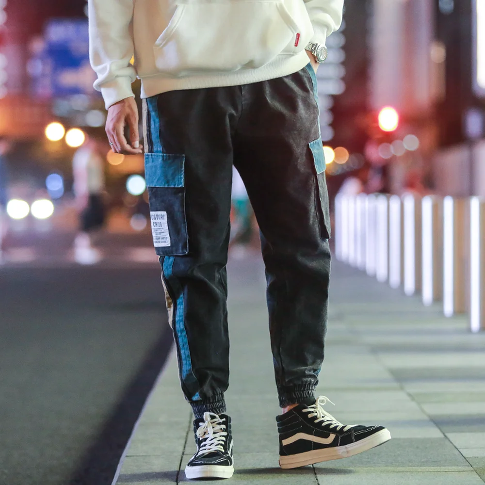 2019New Side Striped Cargo Patchwork Pants Men's Hip Hop Casual Camouflage Streetwear Joggers Sweatpants Man Trousers Fashion 2019New Side Striped Cargo Patchwork Pants Men's Hip Hop Casual Camouflage Streetwear Joggers Sweatpants Man Trousers Fashion