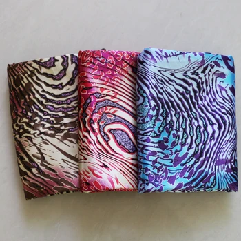 

Soft Polyester Charmeuse African Patchwork Leopard Shirt Fabric Satin