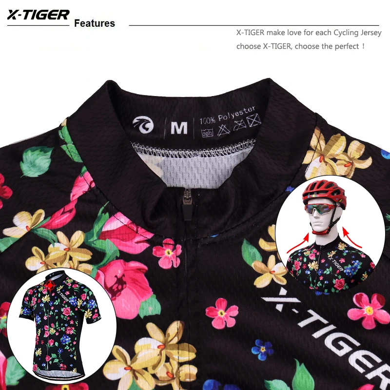 X-Tiger мужская летняя дышащая футболка с коротким рукавом для велоспорта, комплект одежды для горного велосипеда, быстросохнущая одежда для гоночного велосипеда, Ropa Ciclismo