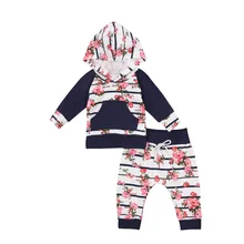 Pudcoco/костюм для новорожденных детей от 0 до 24 месяцев футболка в полоску для больших сестер длинные штаны с цветочным принтом Комбинезон, одежда