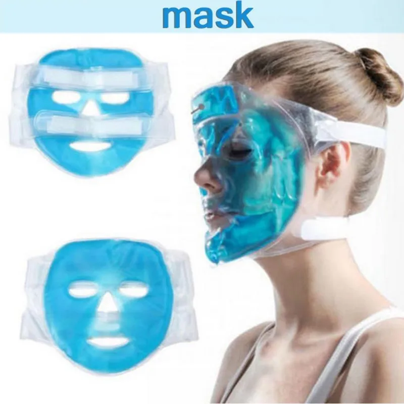 

1 Pcs Cold Gel Face Mask Ice Compress Blue Full Face Cooling Mask Fatigue Relief Relaxation Pad With Cold Pack Faical Care Tool